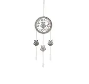 Silver Hanging Crystal Wind Chime 3 Small Owls Home Decoration Ornament - Owl