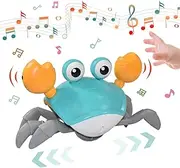 Crawling Crab Baby Toys with Music LED Light Up Musical Toys for Toddler Automatically Avoid Obstacles Interactive Toys for Kids