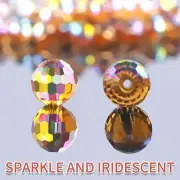 10 Amber Disco Beads Glass Crystal Faceted 10mm Round Jewelry Supplies