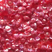6mm Cup SEQUIN FACET Loose PAILLETTES ~ RUBY RED CRYSTAL Rainbow Iris ~ USA