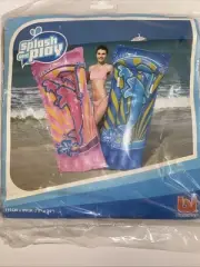 Swim Float Mat Bestway Splash And Play Inflatable 75”x35” Dolphins ALOHA BLUE