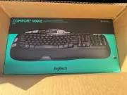 NEW Logitech K350 Y-RBN90 Wireless Wave Ergonomic Keyboard US Black Sealed