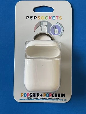 Popsockets Popgrip & Popchain For Apple AirPods: Phone Holder & Stand - WHITE