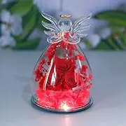 Eternal Flower Archangel Glass Cover Rose Bundle with Lamp Romantic Light Glass Beautiful Flower Emit