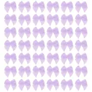 80Pcs Mini Ribbon Bow 1" Mini Fabric Satin Ribbon Flower Bows Purple