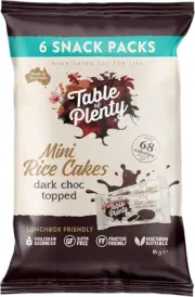 Table of Plenty Mini Rice Cakes Dark Chocolate Topped Snack Pack 6X84G
