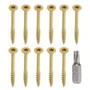 100pcs Deck Screws #8 x 2" Torx Exterior Wood Screws with T25 Drive Bit