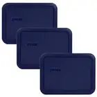 3 Cup Pyrex Dark Blue Lid Container BPA Free Microwave Safe Dishwasher Safe
