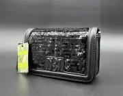 Badgley Mischka Sequin Black Crossbody With Gold And Black Chain Strap NWT