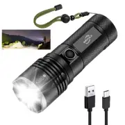 Rechargeable LED Flashlight High Lumens Super Bright Flashlight, 5 Modes Tact...