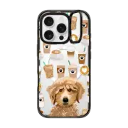 iPhone 16 Pro Impact Ring Stand Case MagSafe Compatible Poodle coffee clear phone case for unique dog breed lovers