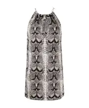 snakeskin-print mini dress S Gray