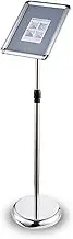Spiral Style A4 Heavy Duty Floor Standing Sign Holder Stand，8.5 X 11 Inch Adjustable Pedestal Poster Sign Stand Aluminum Snap Open Frame For Vertical And Horizontal View Sign Displayed blac