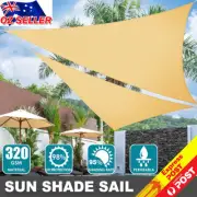 Shade Sail 420D 320GSM 99% Heavy Duty Cloth Waterproof Canopy Triangle Rectangle