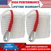 2Pcs 3/4"x150' Twisted 3 Strand Nylon Boat Anchor Mooring Rope Dock Line 13000LB