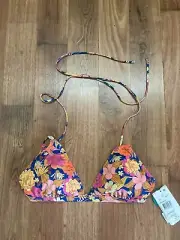 NWT Rip Curl Colorful XL Padded D-Cup Bikini Top Crossback