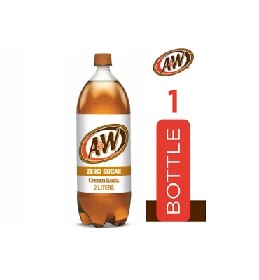 A&W Zero Sugar cream soda Soda Pop, 2 L, Bottle single