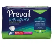 Prevail Breezers Ultimate Absorbency Daily Briefs, Medium 20 Count