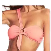 Seafolly Active Ring Front Bandeau Bikini Top Peach 2 NWT NEW Anthropologie