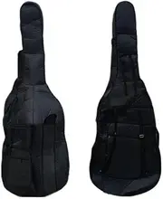 YoungMonic New 3/4 Upright Double Black Bass Oxford Cloth Soft Bag String Bass Bag Thick Padding Waterproof Soft Bag with Adjustable Straps (Black)