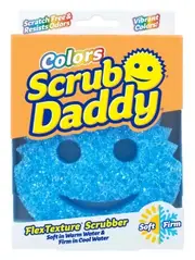 2 x Scrub Daddy Colors Blue – Multipurpose Cleaning Sponge – Soft in Warm, Firm in Cold Water – Color-Coded, Durable & Scratch-Free