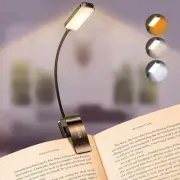 Clip On Book Light USB Rechargeable Reading Lamp Eye Care Flexible 4 Lvl Dimmabl
