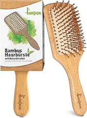 Bamboo Wooden Hair Brush with Natural Pins, Paddle Brush, Bamboo Pins, Detangling Brush, Detangler, Anti-Static, Anti-Frizz, Curling Brush, Wooden Brush, Hair Brushes