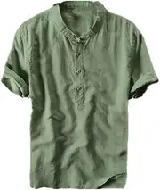 [N\P] NP Summer Men's Thin Collar Dyed Shirt Shirts Color Quick Men Clothing Army Green