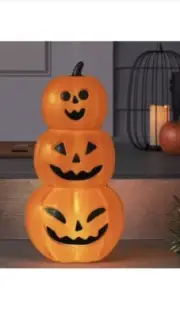 Target Hyde & Eek 18" Light Up Stacked Pumpkins Blow Mold Halloween Prop Decor