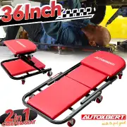 Steel 36'' Z Folding Mechanic Creeper Rolling Garage Stool Chair Roller Seat Car