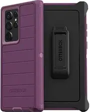 [Otterbox] Defender Pro Case & Belt Clip/Stand for Samsung Galaxy S22 Ultra (NOT or Plus Other Models) (Happy Purple),(Defender Pro Series)