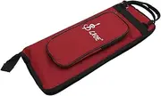 Drum Stick Bag For Professional Drummer, Large Capacity, Soft Sided Design, Water Resistant Oxford Fabric(Red)