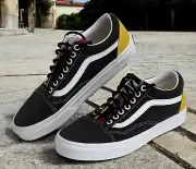Vans OLD SKOOL M 8 W 9.5 Black White Yellow VN0A4U3BWK7 Low Top Skateboard Shoes