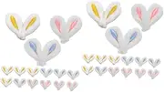 2sets Mini Plush Hairpin Making Rabbit Ear Charm for Diy Jewelry Phone Case Decor 30pcs*2