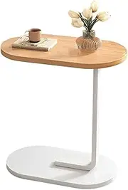 C Shaped End Table, Coffee End Table, C Table for Couch, Sofa Snack Side Side Tables, with Metal Frame, Industrial, for Living Room, Bedroom (Style B)