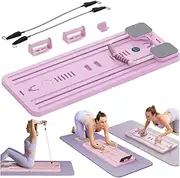Foldable Pilates Board, 5 in1 Multifunctional Pilates Reformer Machine Set with Timer, Full-Body Toning Workout Core Exercise Equipment for Home Women Men