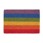 Non-Slip Door Mat Coir Indoor Outdoor Welcome Mat 60 x 40cm Rainbow 1