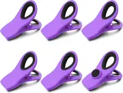Chip Clips, Bag Clips, 6 Pack Purple Magnetic Clips, Chip Clips Bag Clips Food C