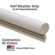 5/16" (Foam-Filled) Window Kerf Slot Sash Weatherstrip Seal Bulb [White]