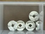 LEGO Parts - White Plate, Round 2 x 2 with Axle Hole - No 4032 - QTY 5