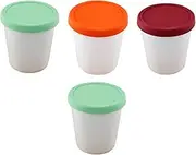 Kichvoe 4Pcs Round Ice Cream Storage Containers Dessert Cups with Lids Stackable Odor for Home Restaurant and Ice Cream Shops