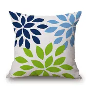 Green Blue Navy Cotton Linen Pillow Cover Cushions & Decorative Pillows