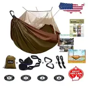 Durable 2-Person Hammock Tent with Mosquito Net & 10ft Straps - 600lbs Support