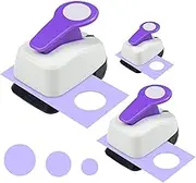 Craft Circle Hole Punch, 3pcs Different Size of Scrapbooking Punches Hole Puncher Crafting Designs for Office Supplies, Card Making, DIY Albums Photos, Circle Cutter for Scrapbook Crafts Purple