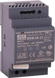 Meanwell 60W 12VDC 4.5A DIN Rail Switchmode Power Supply short circuit Protection