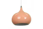 Kirby Inverted Bowl Metal Cord Drop Pendant Light Lamp - Beige Red.
