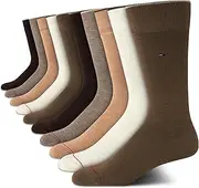[Tommy Hilfiger] Men's Dress Socks - Lightweight Comfort Crew Sock (10 Pack)
