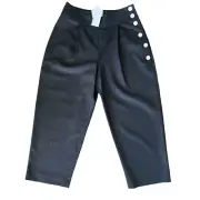 Club Monaco Valerena Wide Legged Pants Side Button Woman's Above Ankle SZ 6 NWT