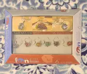Sommelier "Art Of Wine" Fun On Glass Set 6 "Pewter Wired Wine Charms" New In Box
