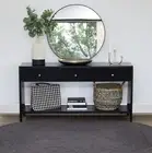 Frazer Black Console Table with 3 Drawers - 150cm